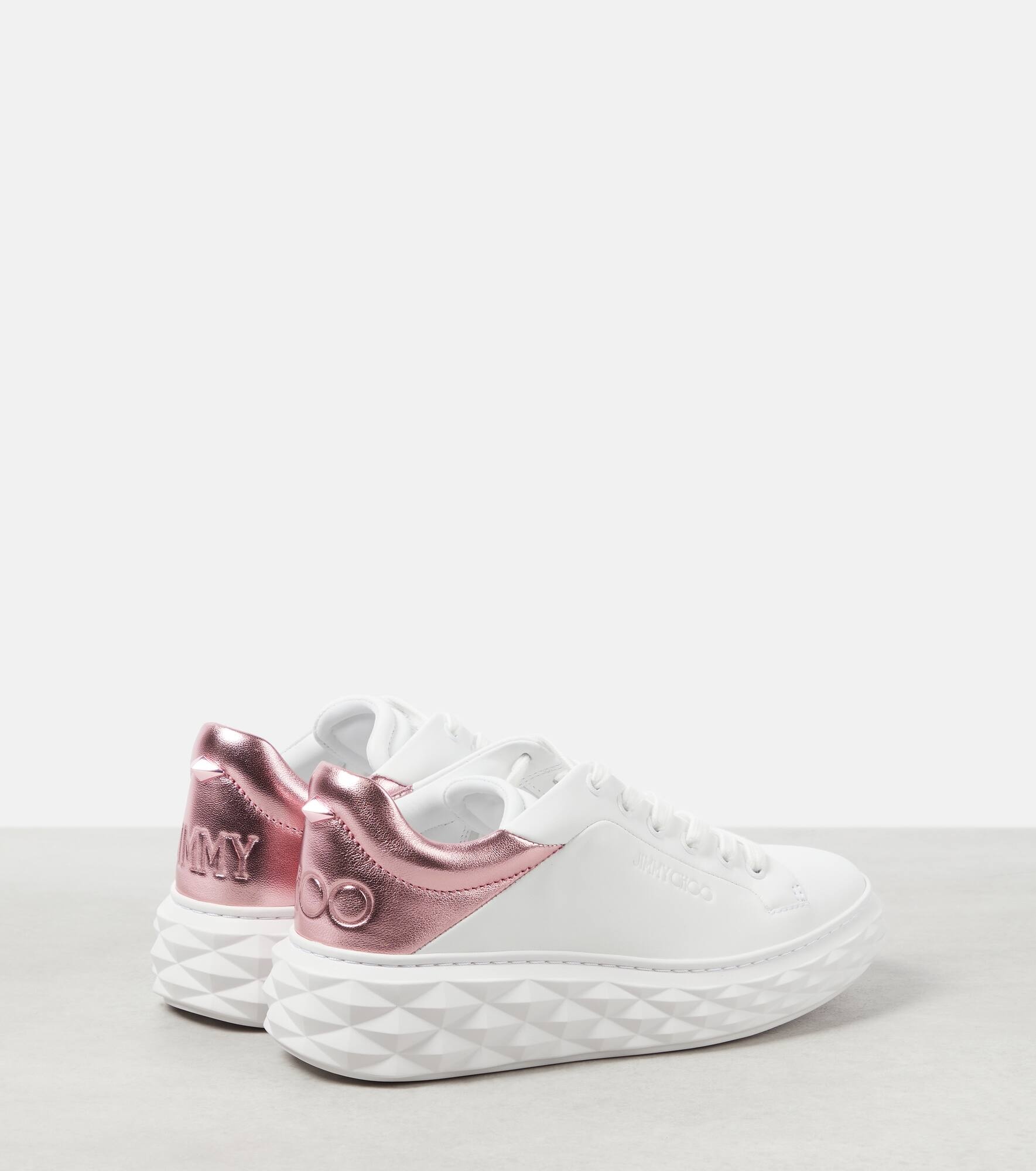 Diamond Maxi/F II leather sneakers - 3