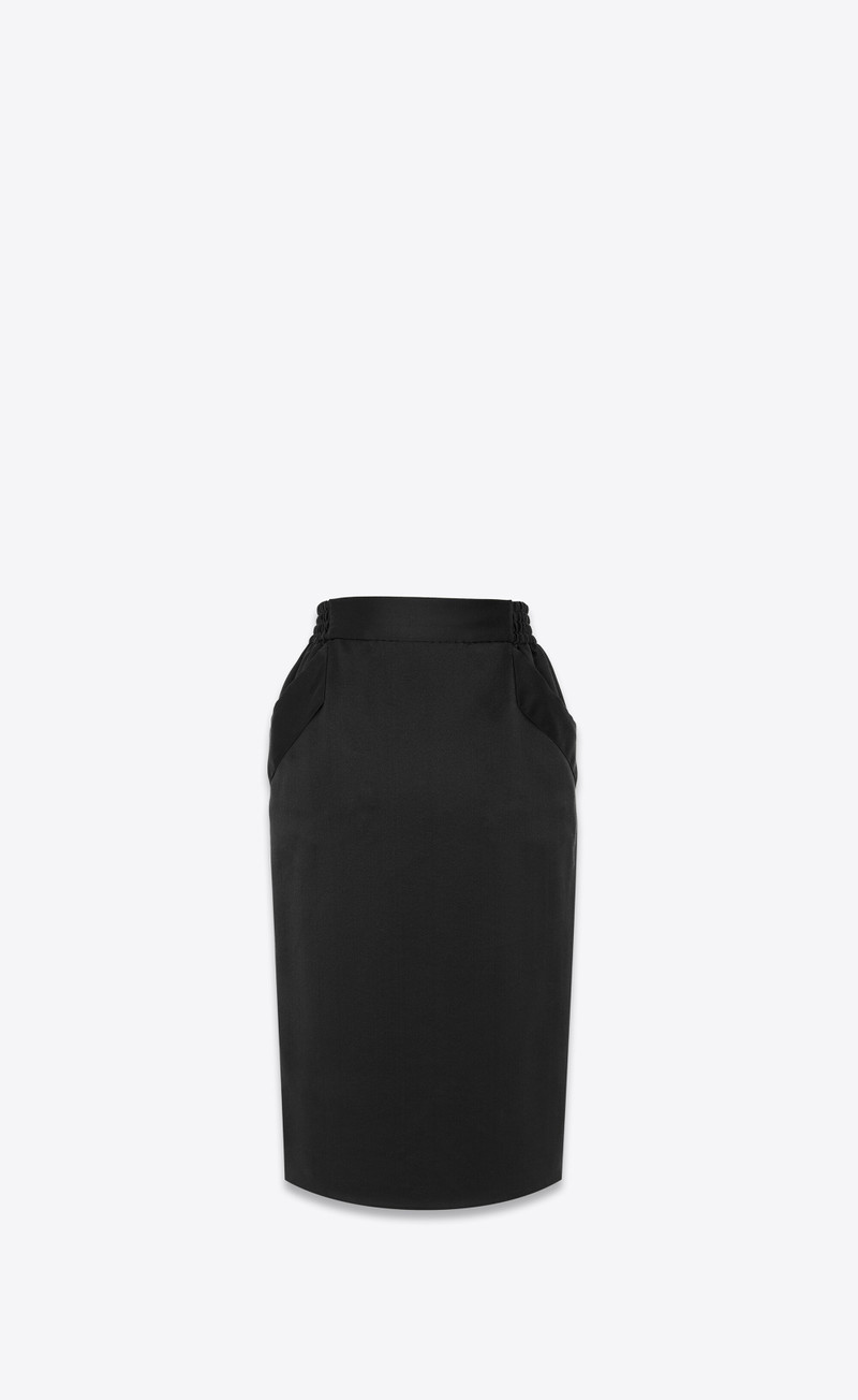pencil skirt in silk satin crepe 1