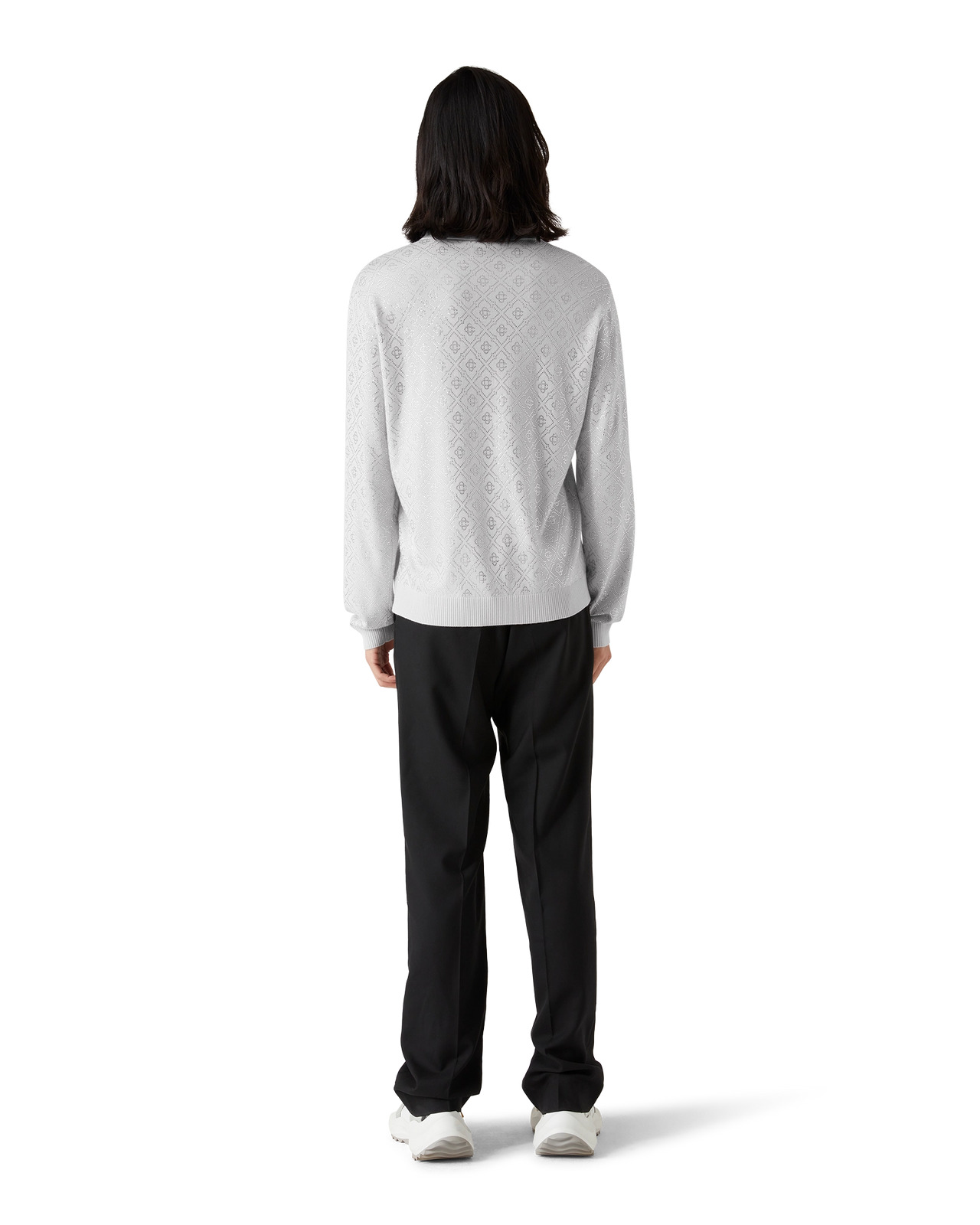 Crystal Monogram Knit Polo Shirt | Casablanca Paris - 3