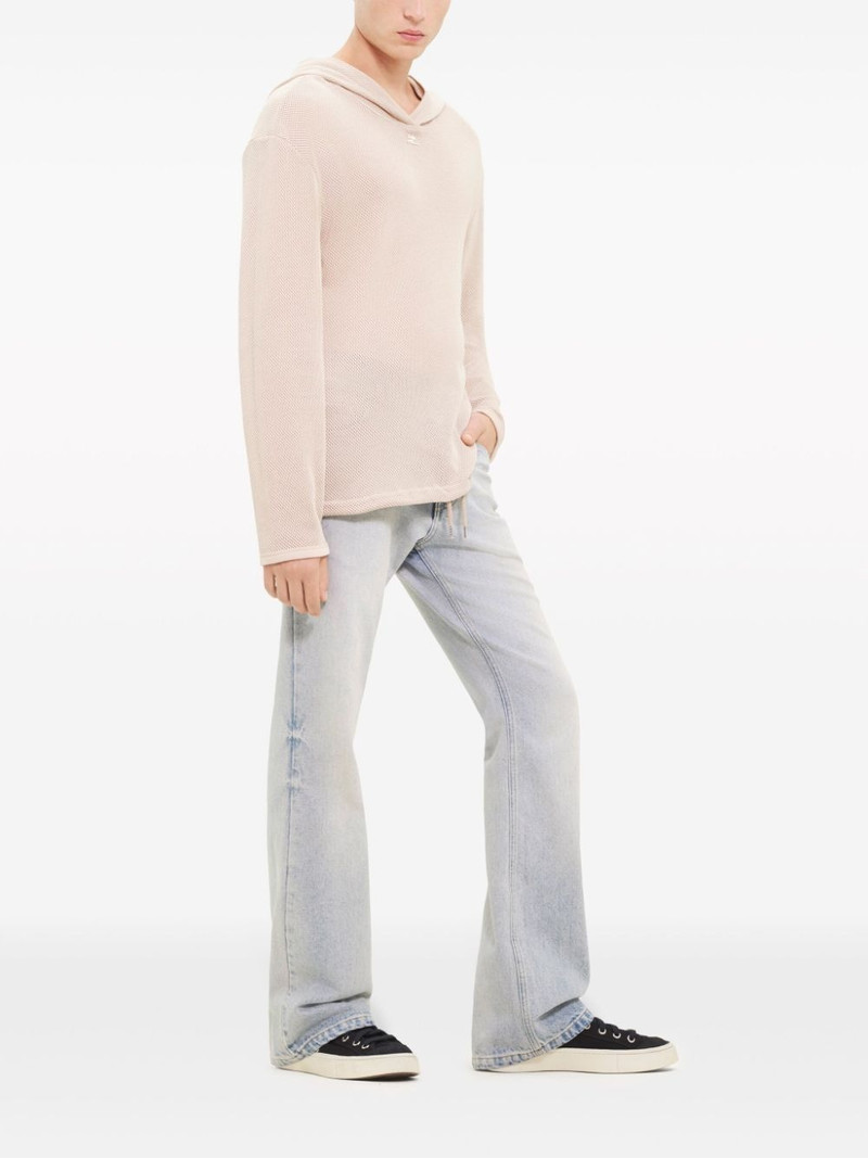 courrèges logo-patch mesh jumper outlook