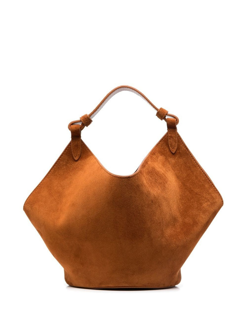 KHAITE Mini Lotus suede tote bag outlook