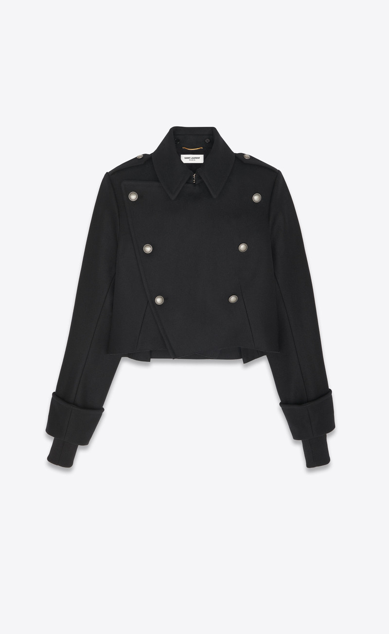 military coat in wool felt and shearling 1