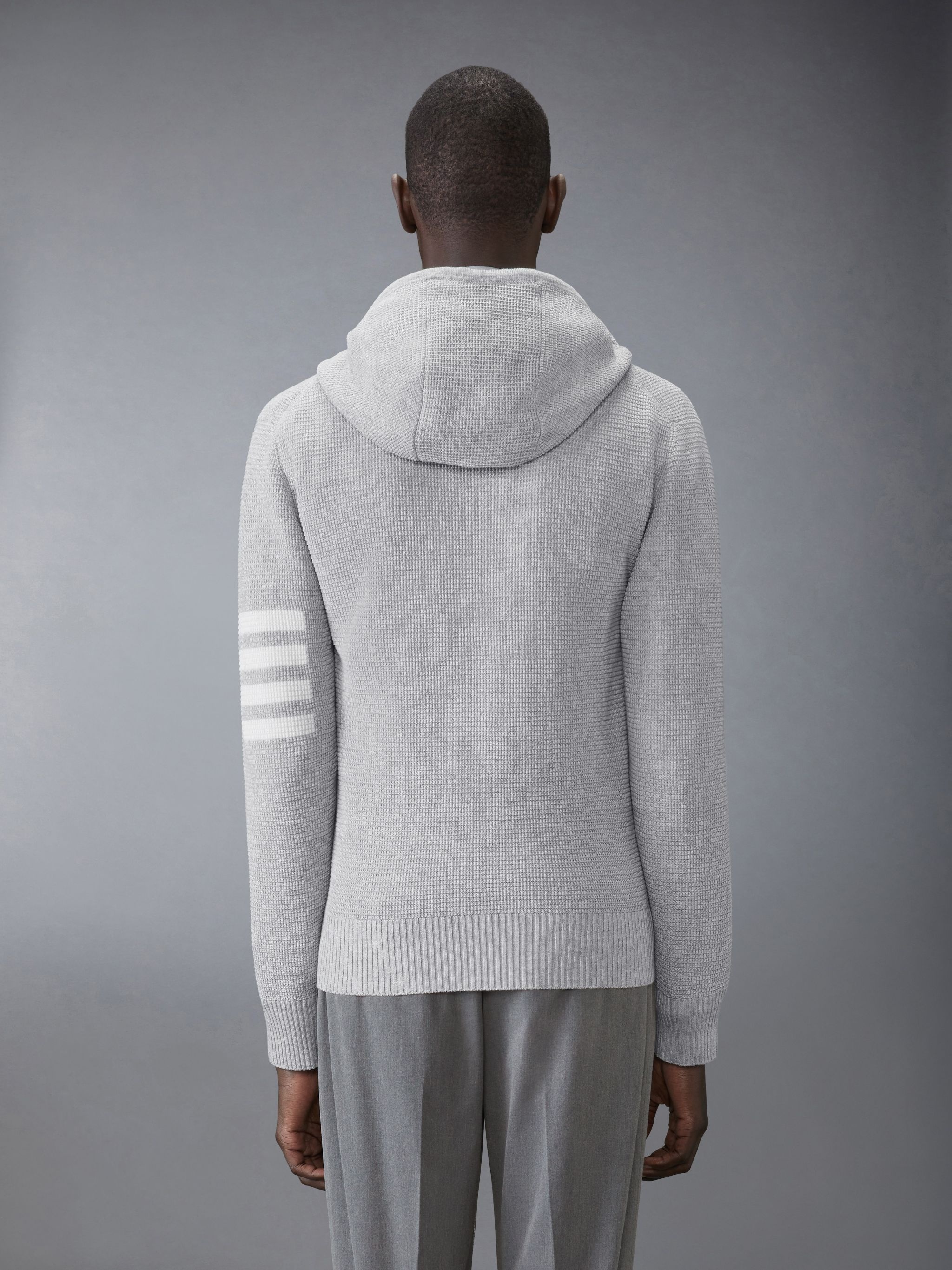 Linen Cotton 4-Bar Relaxed Fit Hoodie - 3