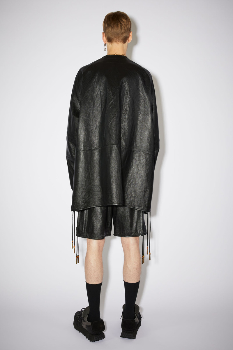 Tumbled leather coat - Black 3