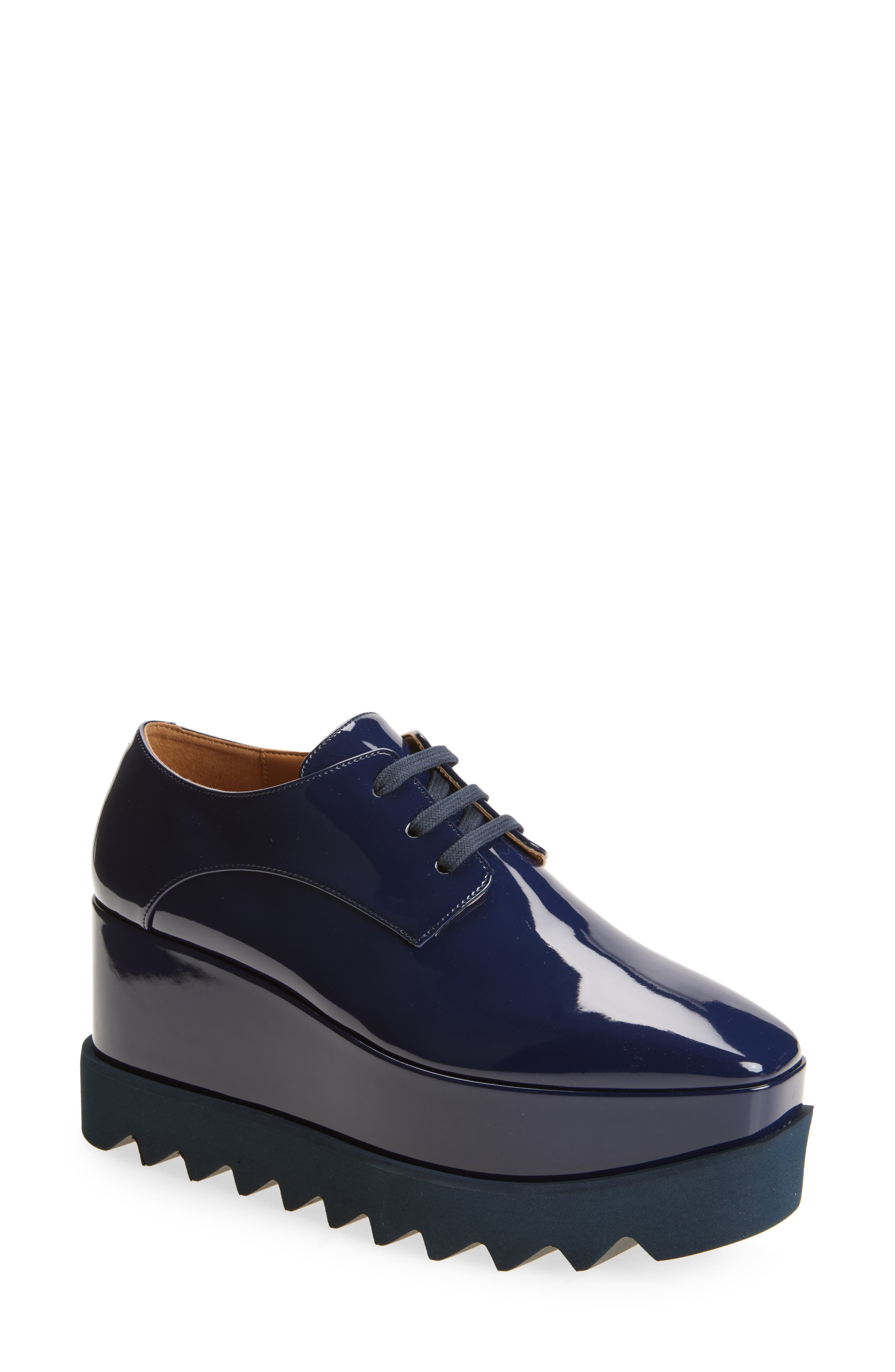 Stella McCartney Sneakelyse Patent Platform Sneaker in Navy at Nordstrom - 1