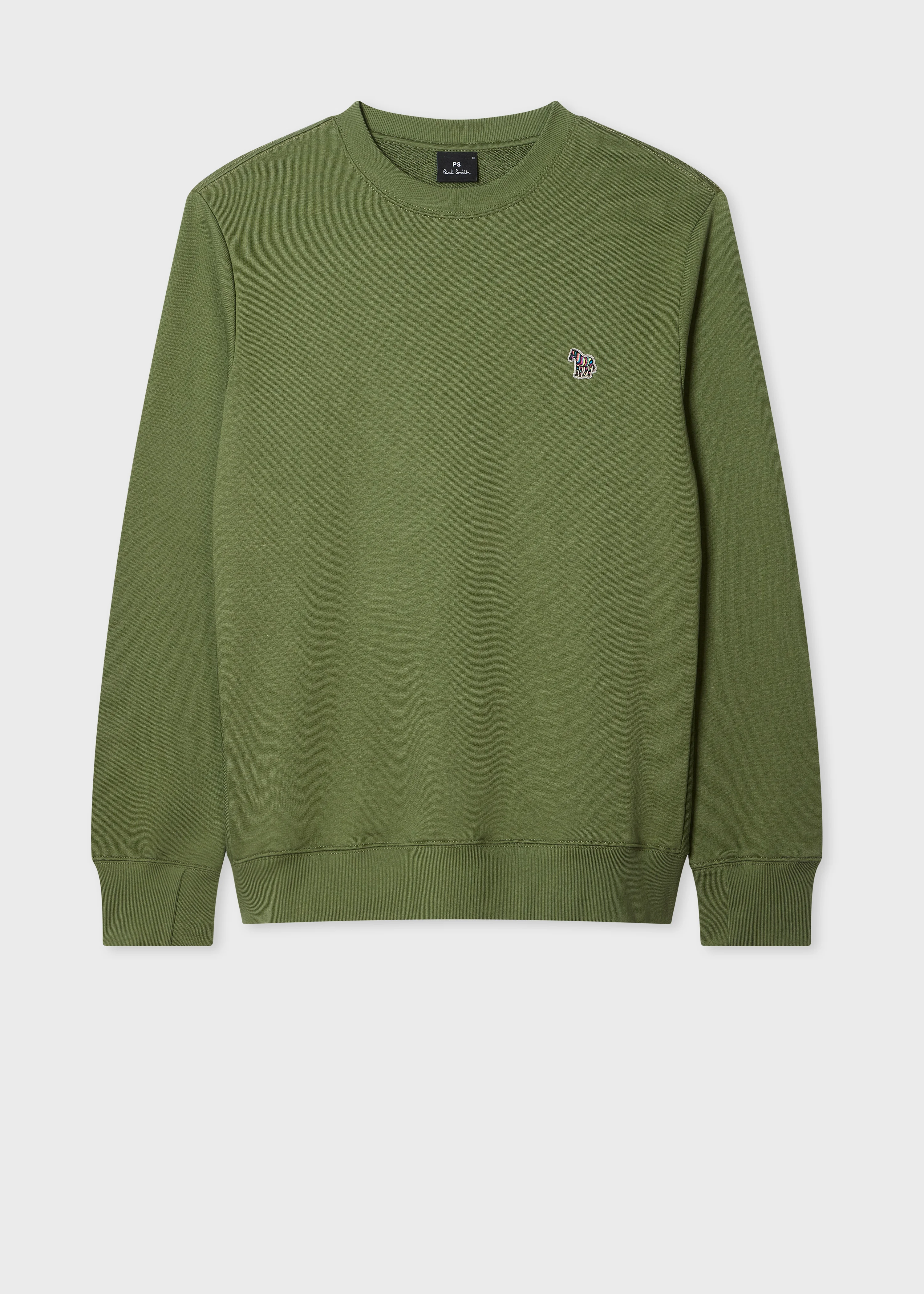 Khaki Green Organic Cotton Zebra Logo Sweatshirt - 1