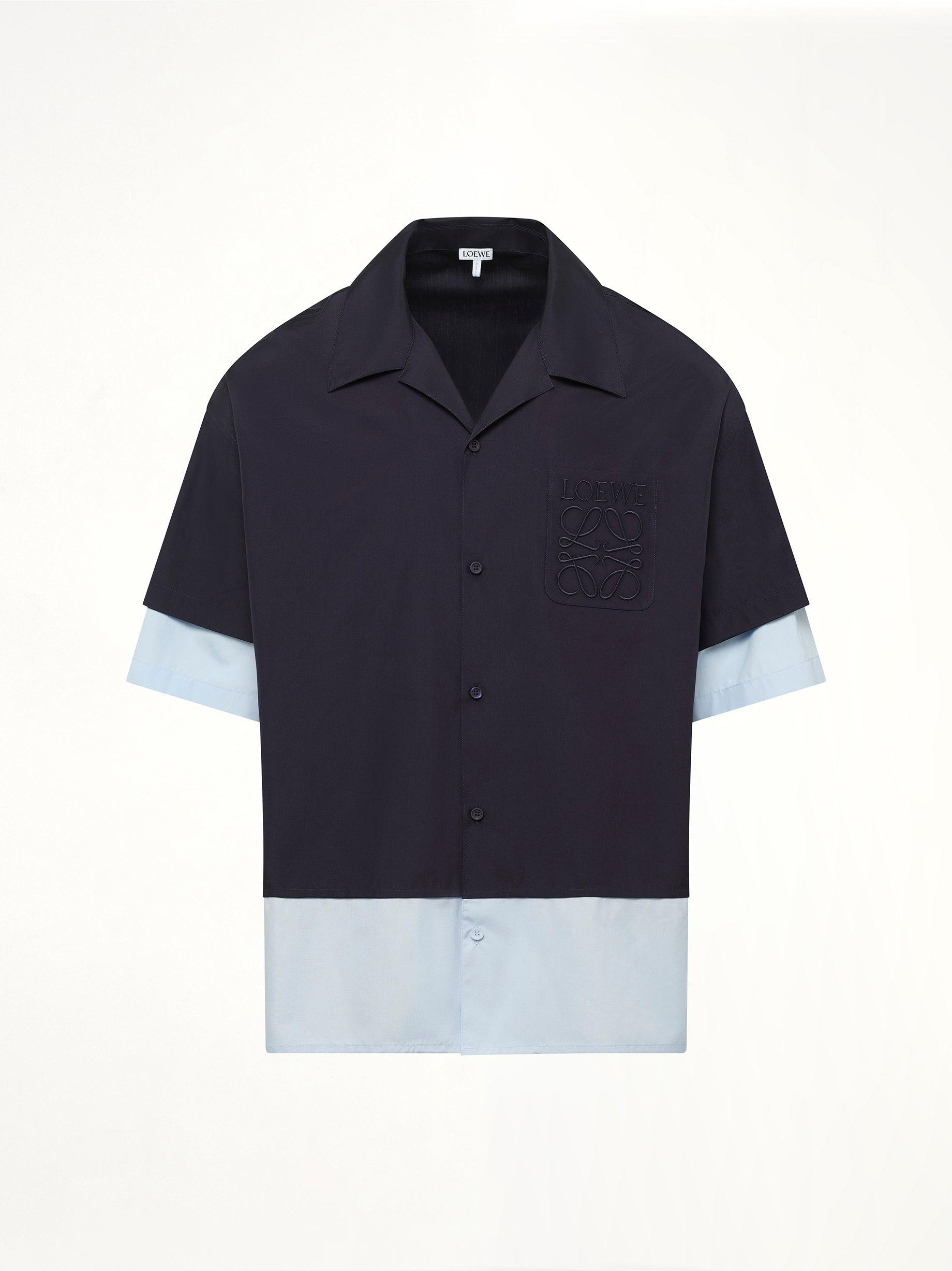 Short Sleeve Shirt in Dark Navy/Light Blue - 2