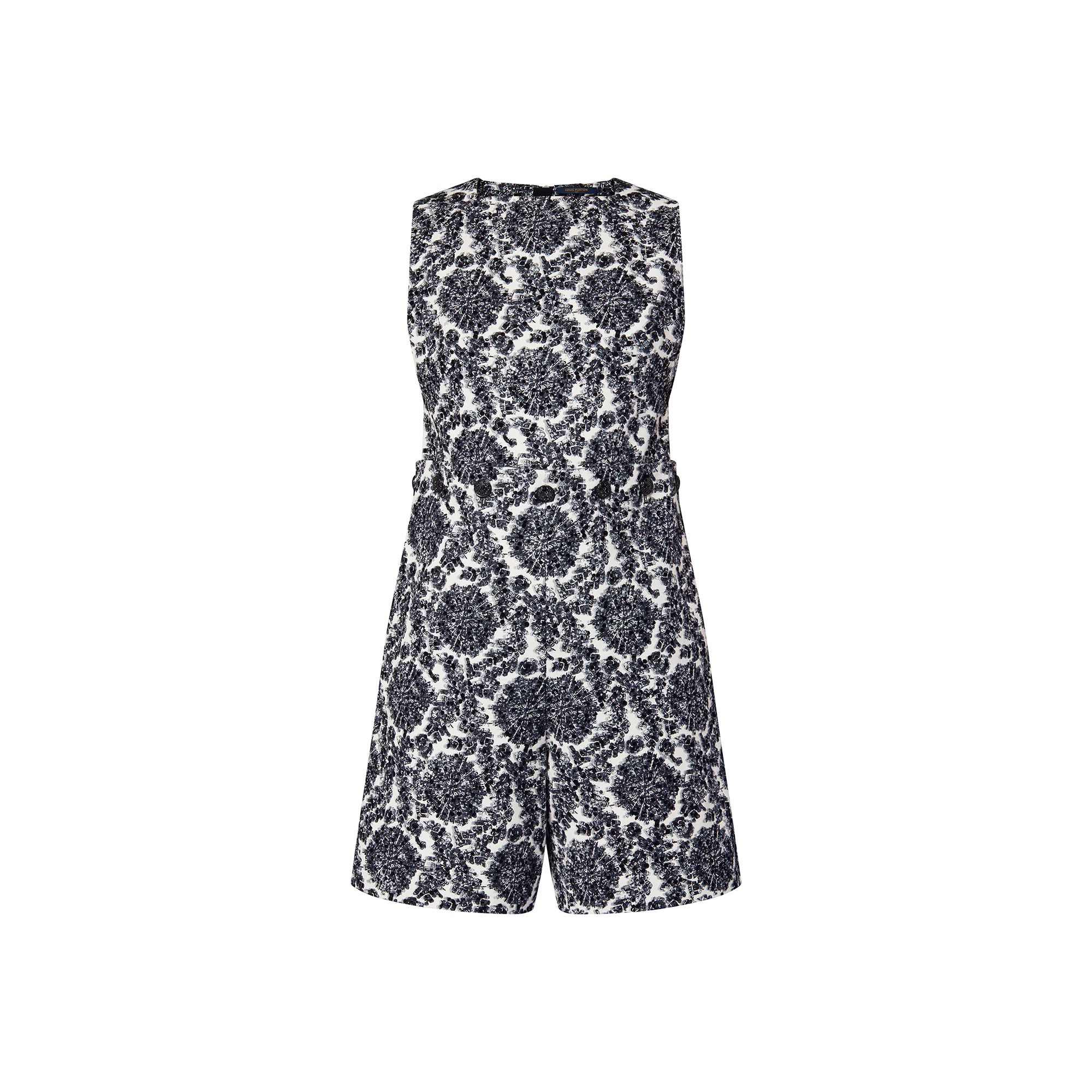 Sequin Flower Print Playsuit - 1