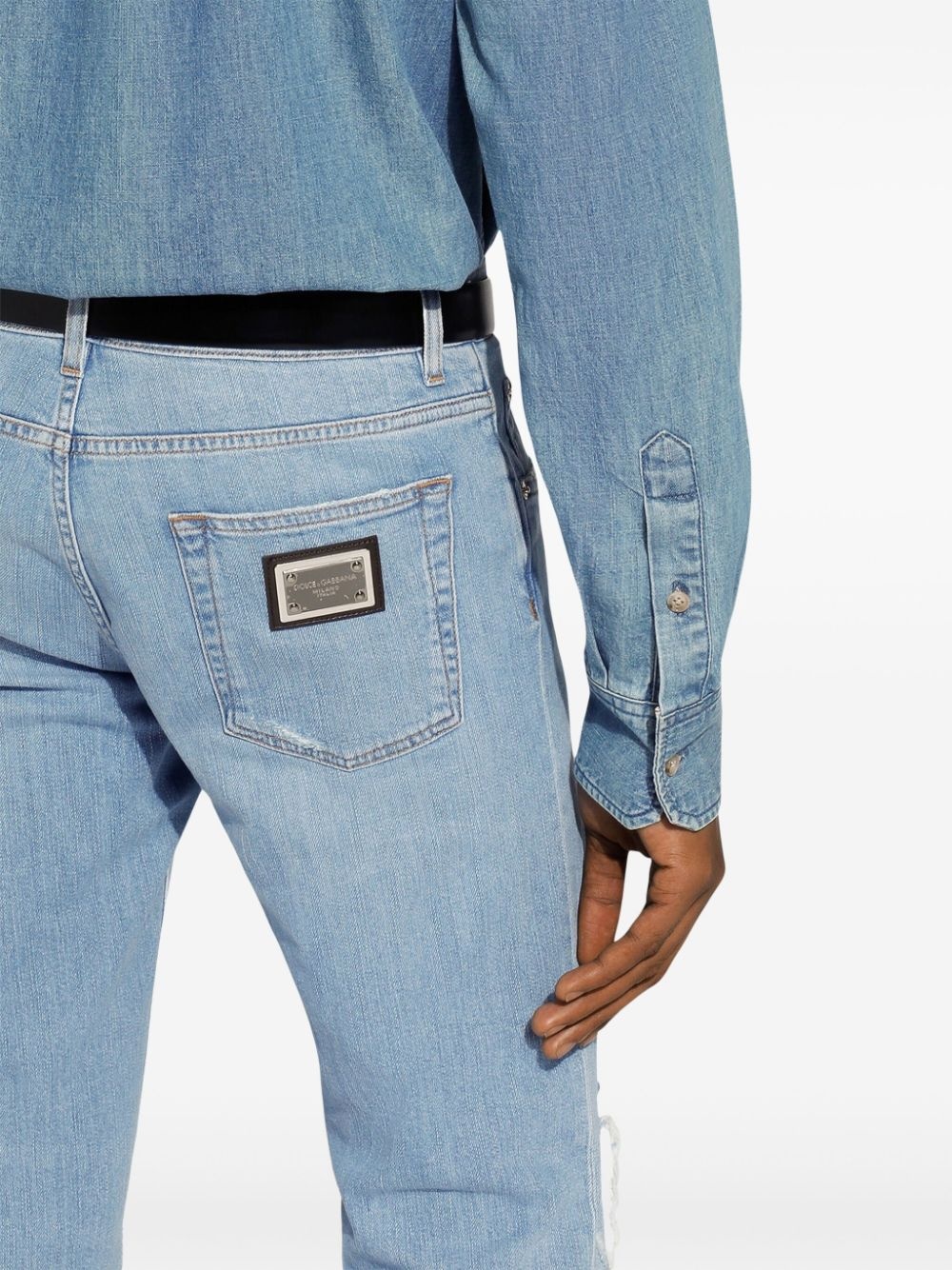 logo-plaque slim-fit jeans - 5