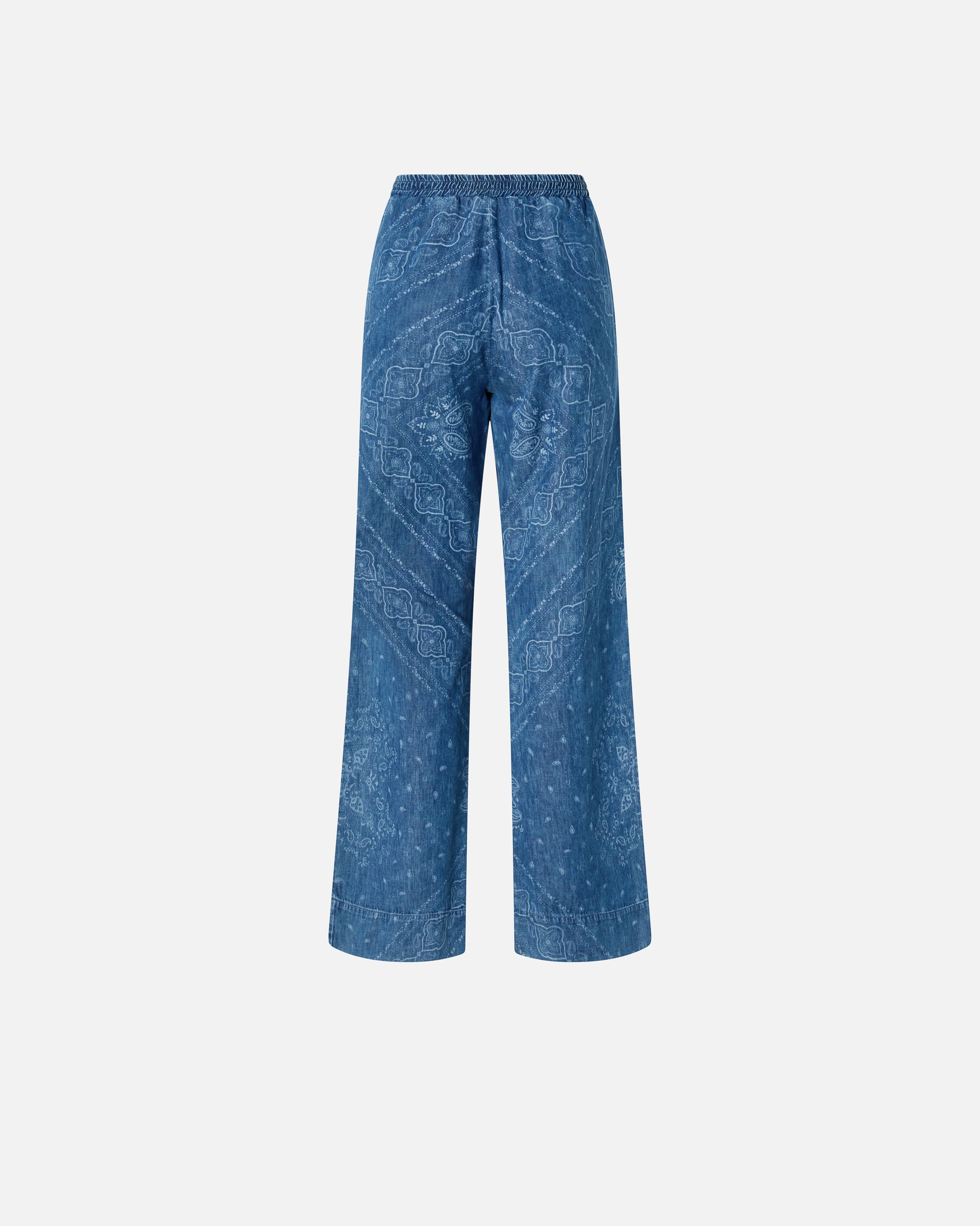 LOOSE TROUSERS IN LIGHT DENIM BANDANA PRINT - 6