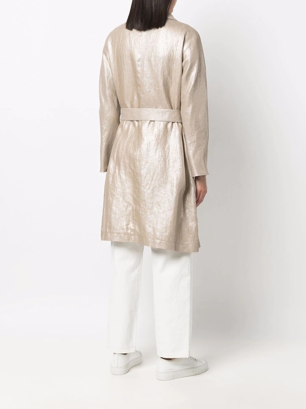 belted single-breasted coat - 4