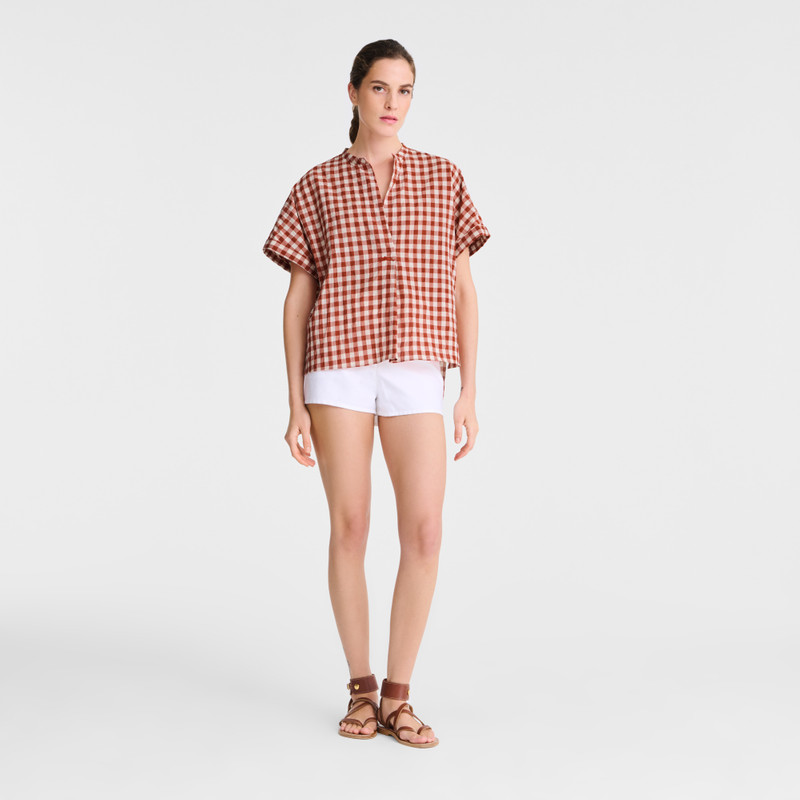 Longchamp Blouse Bark - Vichy jacquard outlook