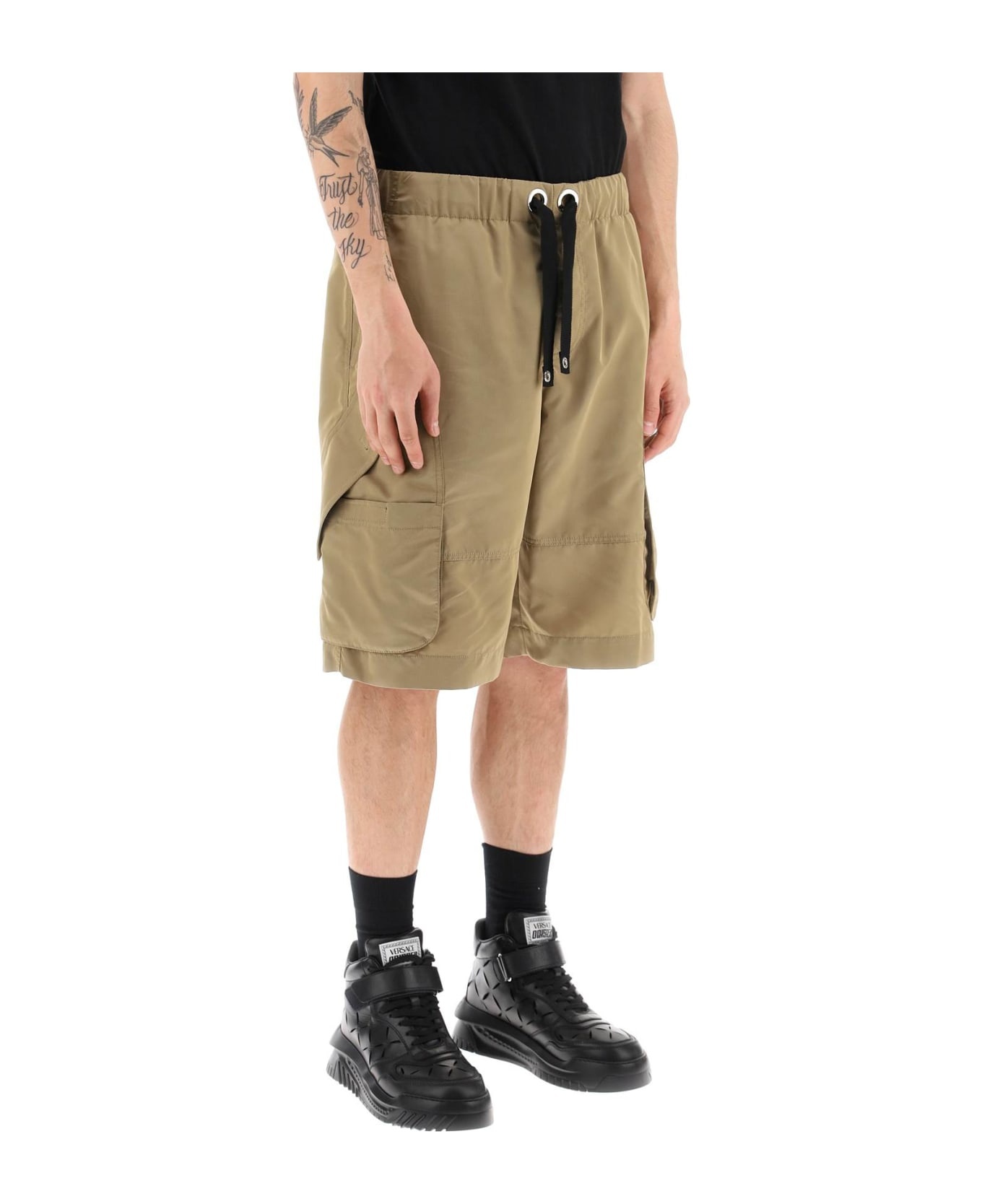 Beige Nylon Shorts - 2