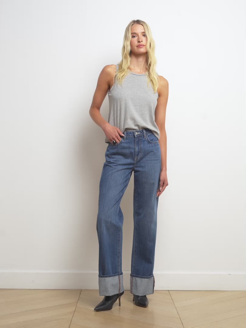 Miley Cuffed Wide-Leg Jean - 7