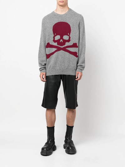 PHILIPP PLEIN embroidered-skull crew neck sweater outlook