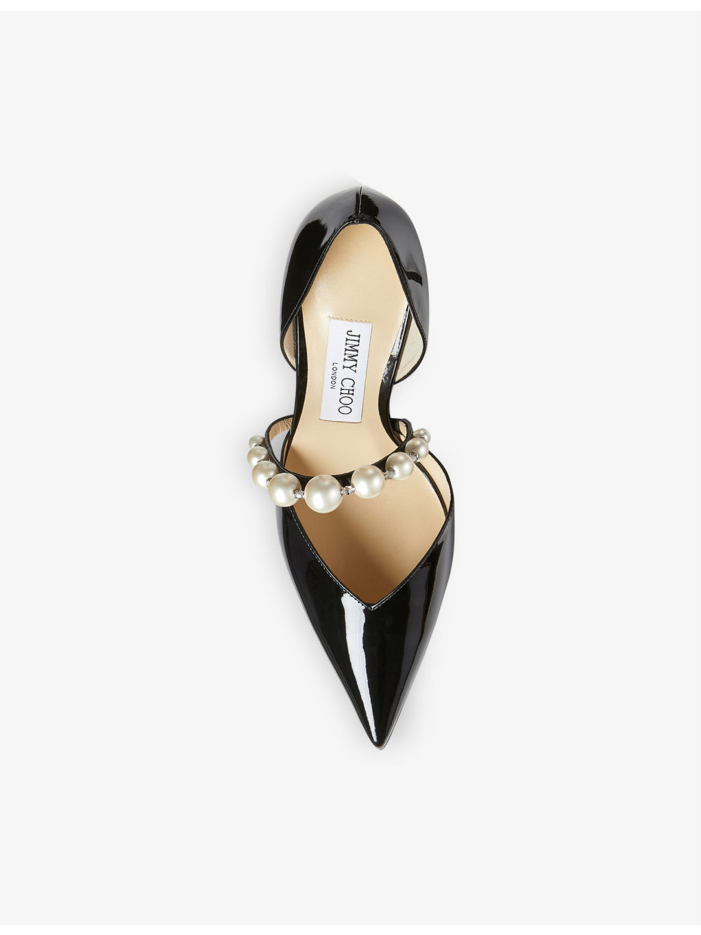 Aurelie 85 pearl-embellished patent-leather courts - 3