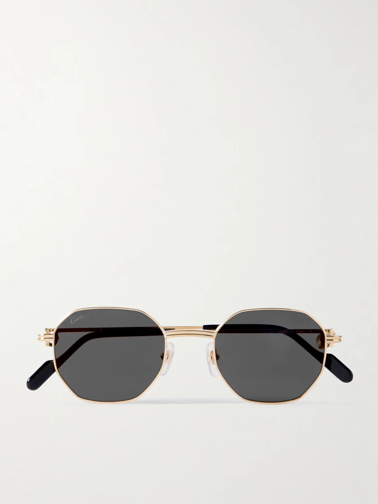 Hexagon-frame Gold-tone Sunglasses - 1
