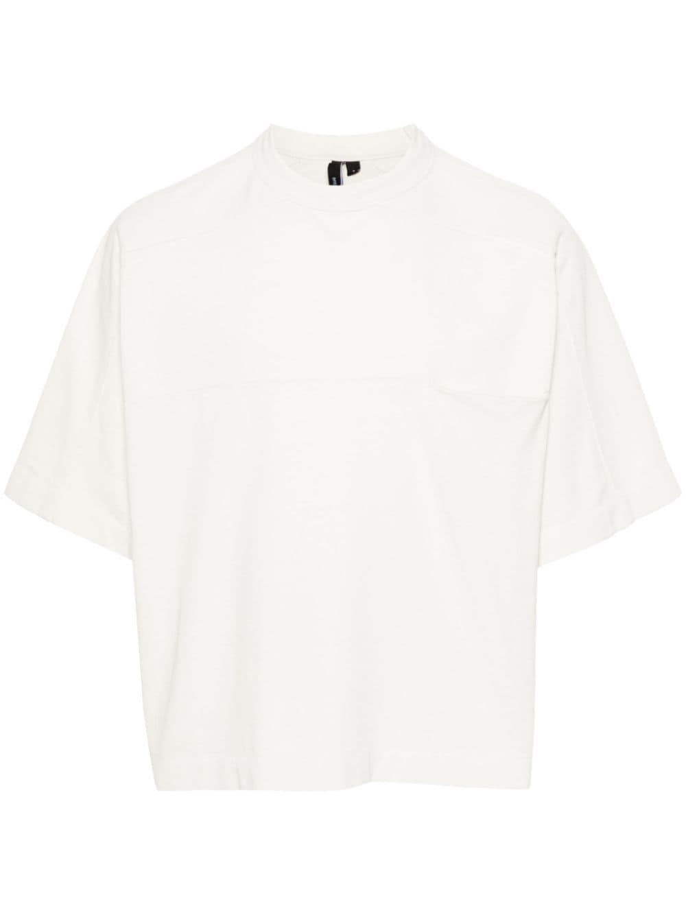 panelled organic-cotton T-shirt - 1