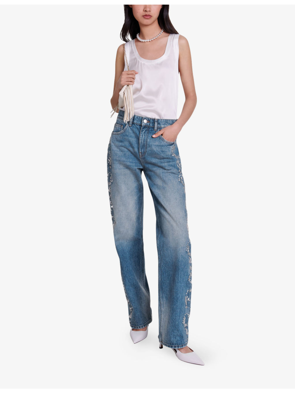 Round-neck relaxed-fit stretch-silk top - 2