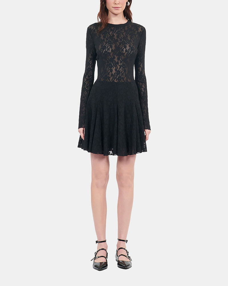 SHORT BLACK LACE SKATER DRESS 3