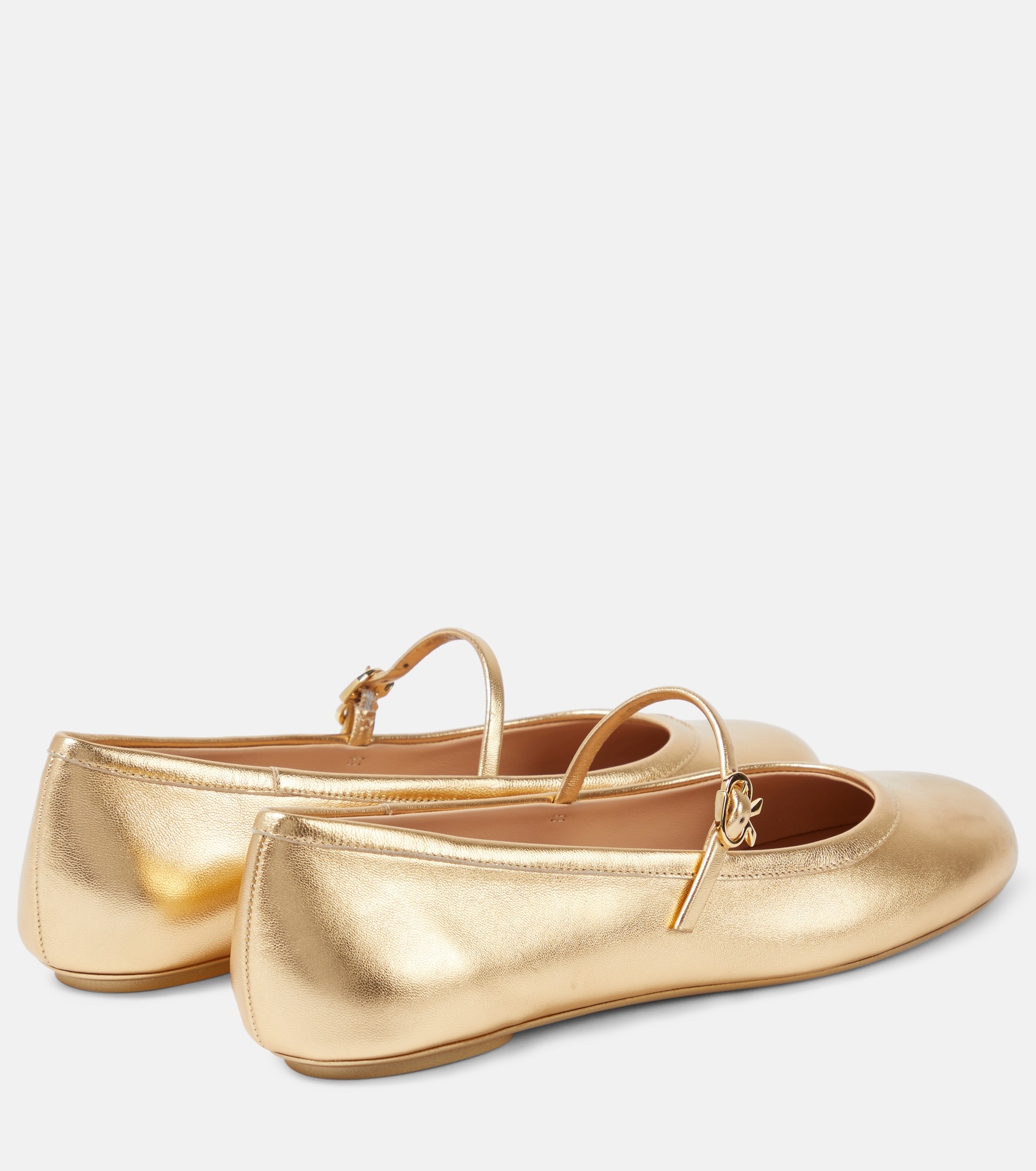 Carla metallic leather ballet flats - 3