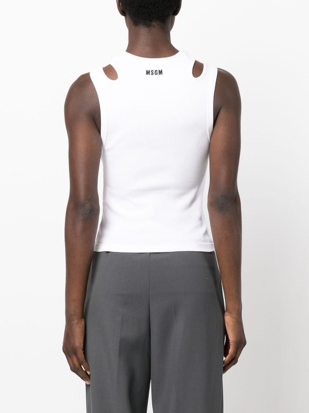 ribbed cut-out tank top - 4