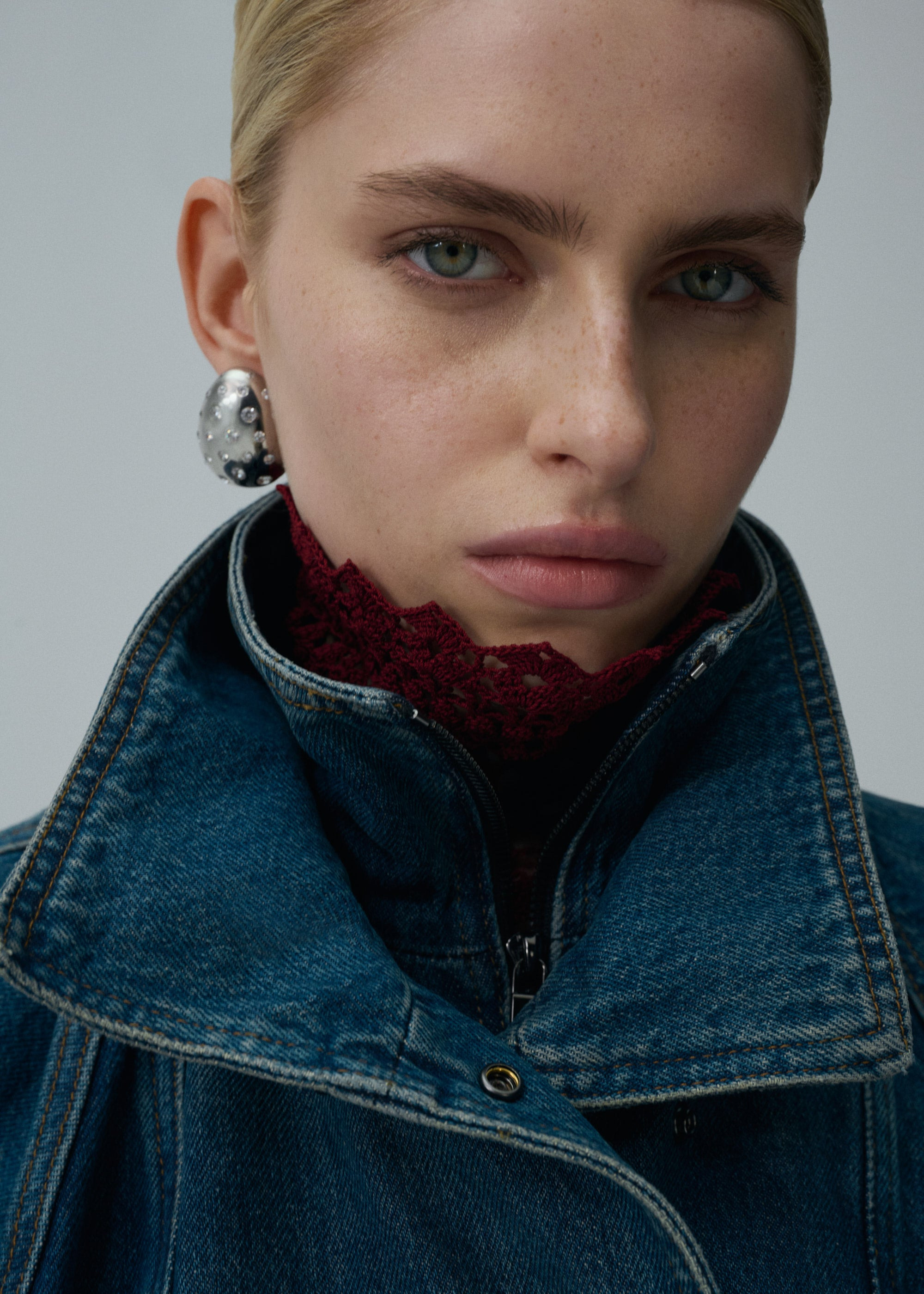 Cinched denim jacket in blue vintage - 5