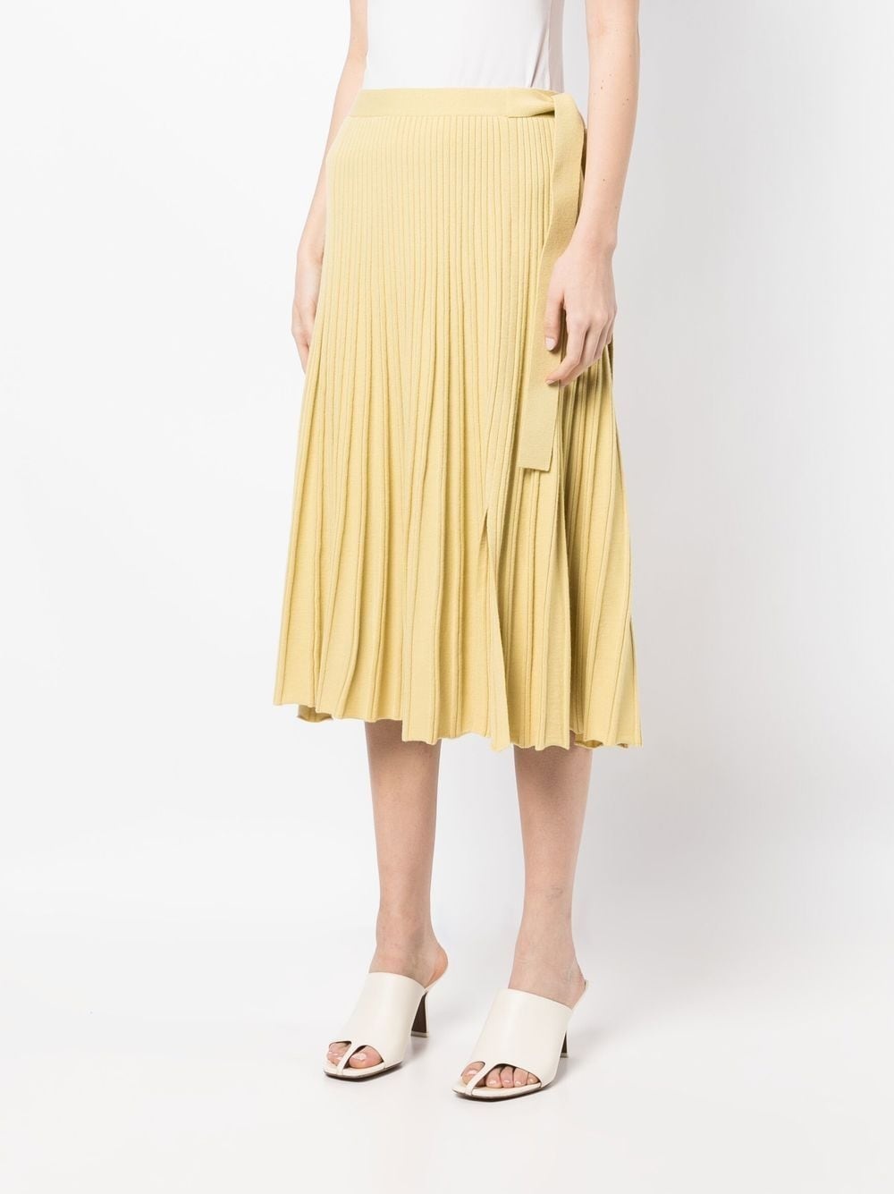 pleated wool-blend midi skirt - 3
