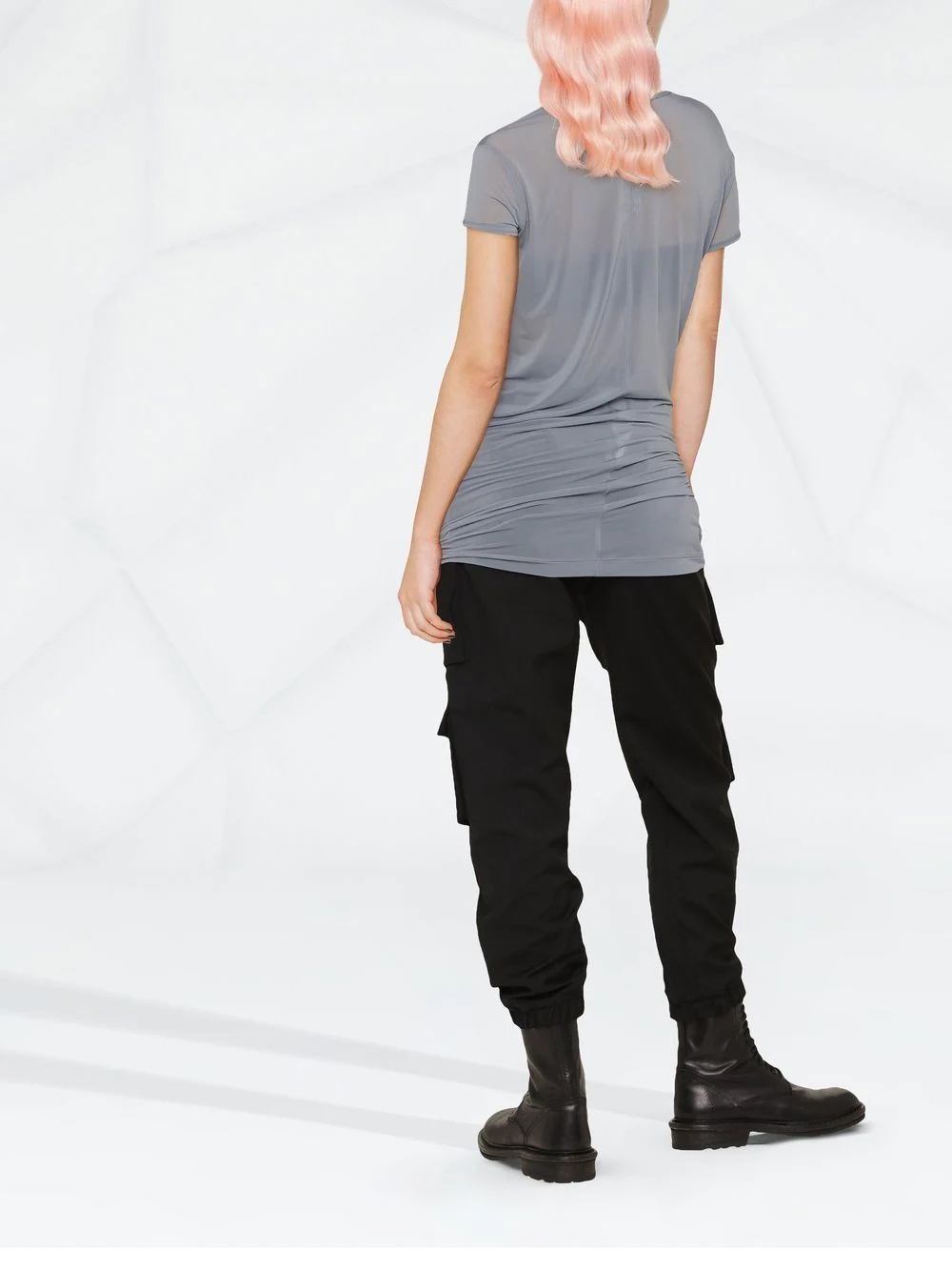 gathered-waist T-shirt - 4