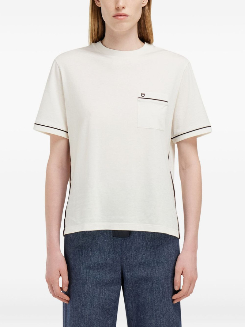contrasting-trim T-shirt 3