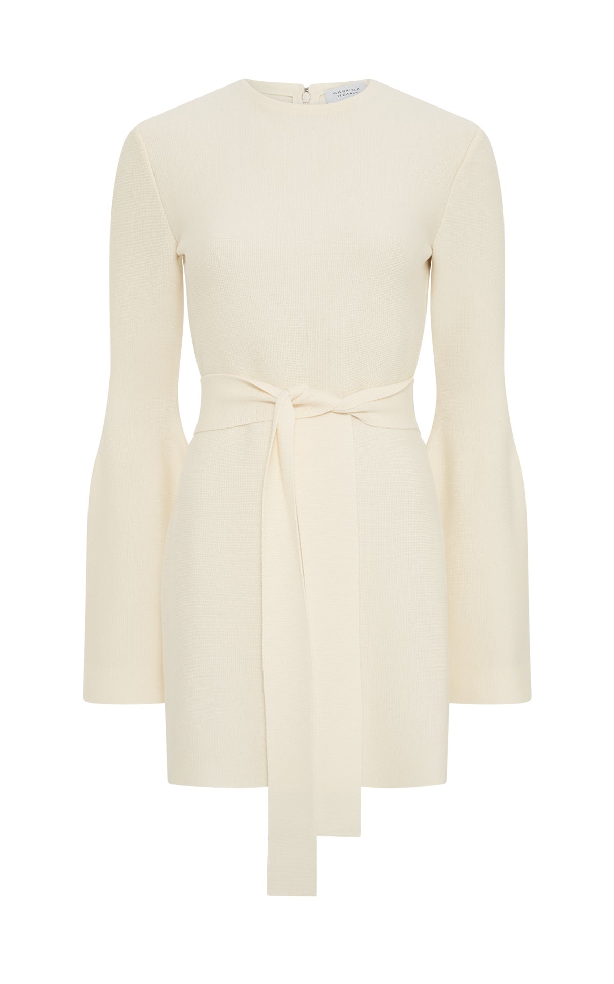 Tenas Knit Mini Dress in Ivory Merino Wool Cashmere - 1
