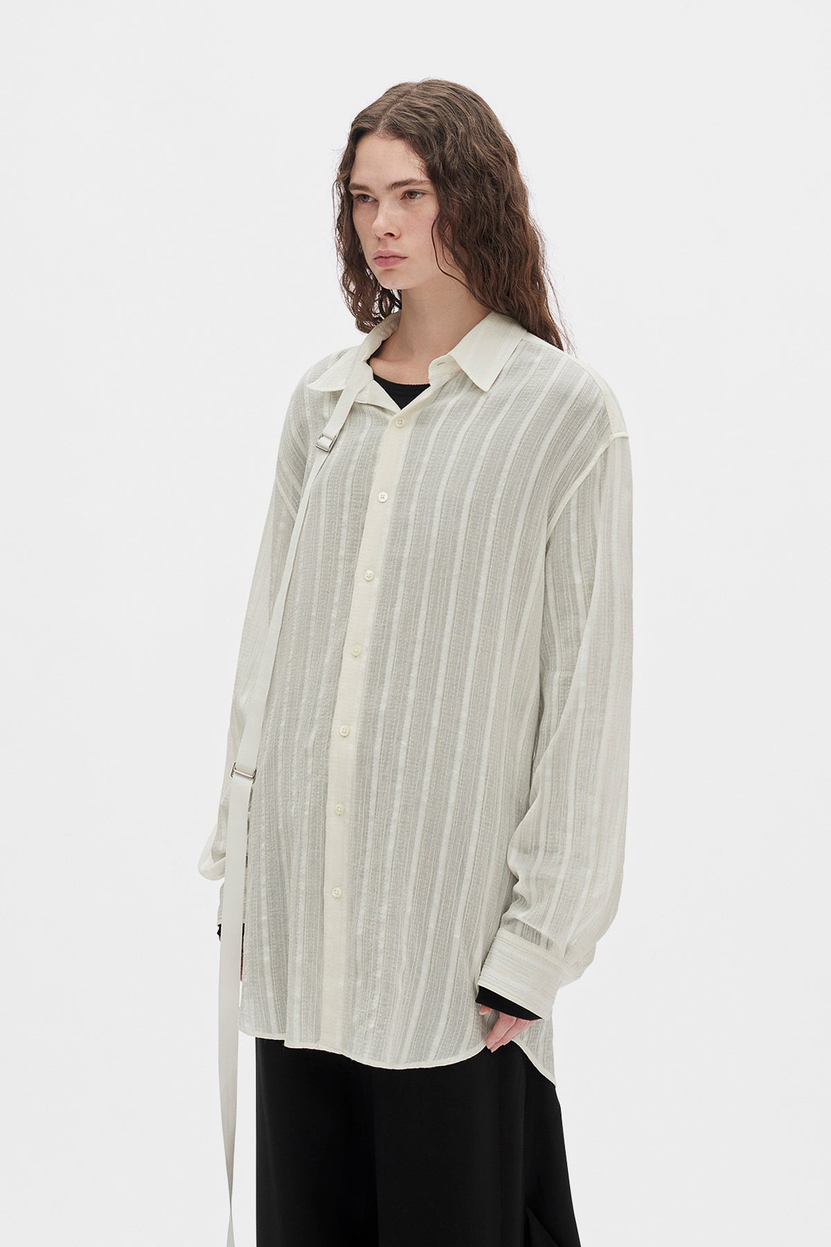 Ebba Dobby Stripe Shirt with Adjustable Strap - 3