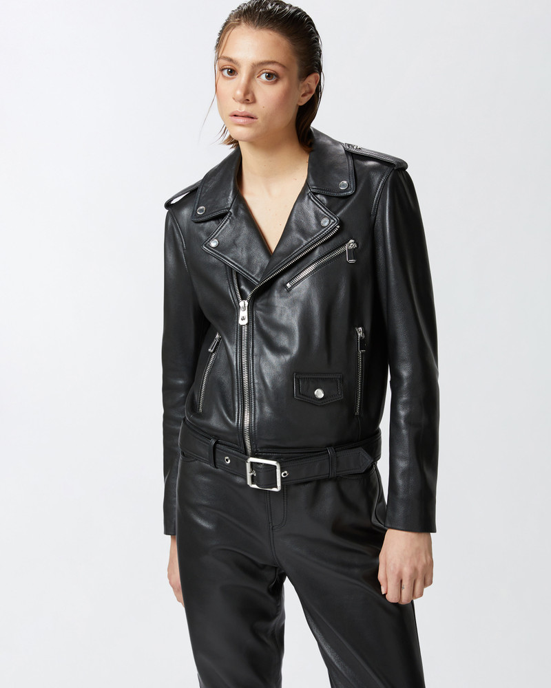 PINKO SOFT NAPPA LEATHER BIKER JACKET outlook