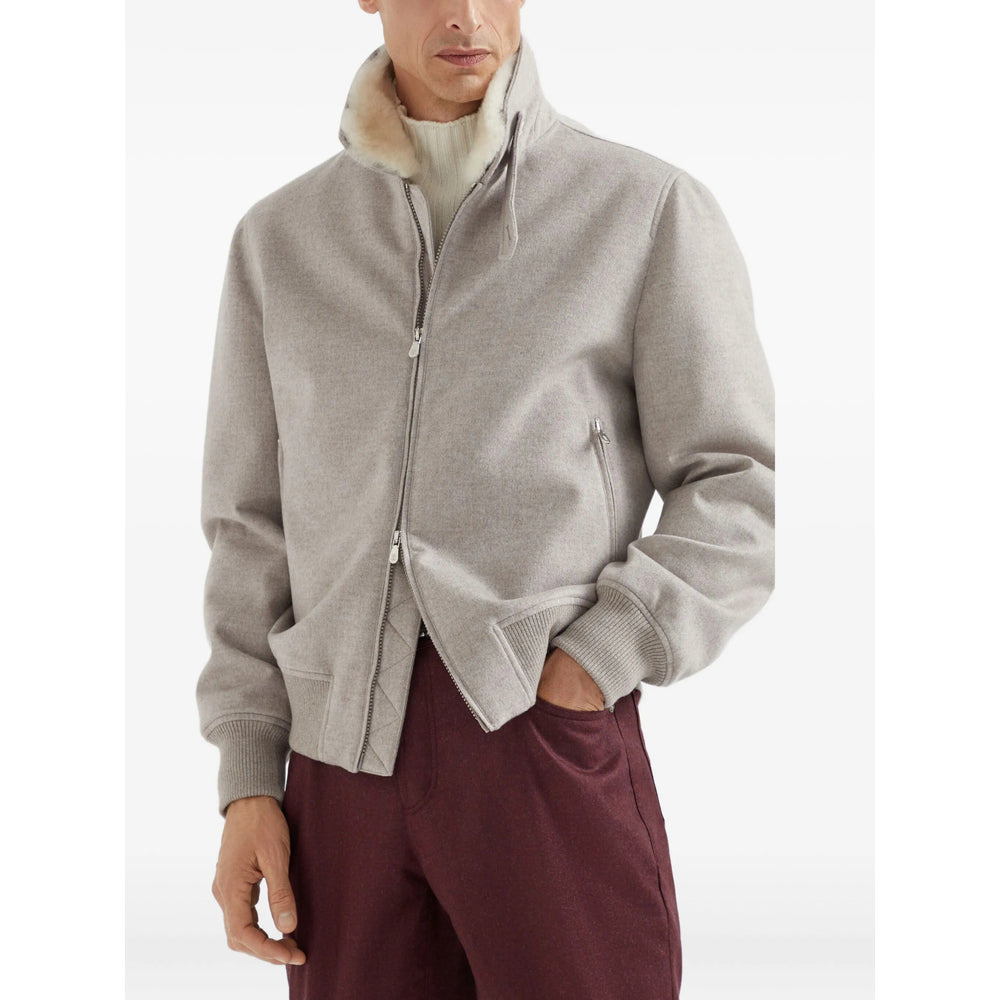Brunello Cucinelli Grey Jackets - Bomber Jackets Men - 4