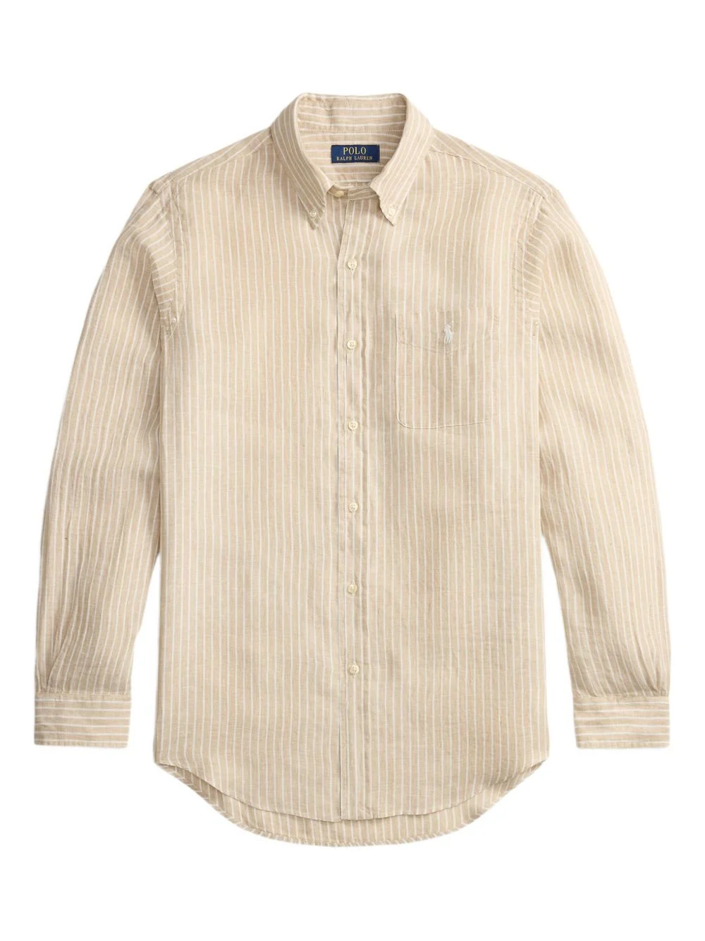 button-down collar striped shirt - 1