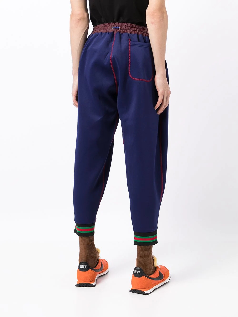 contrast-trim straight-leg track pants - 4