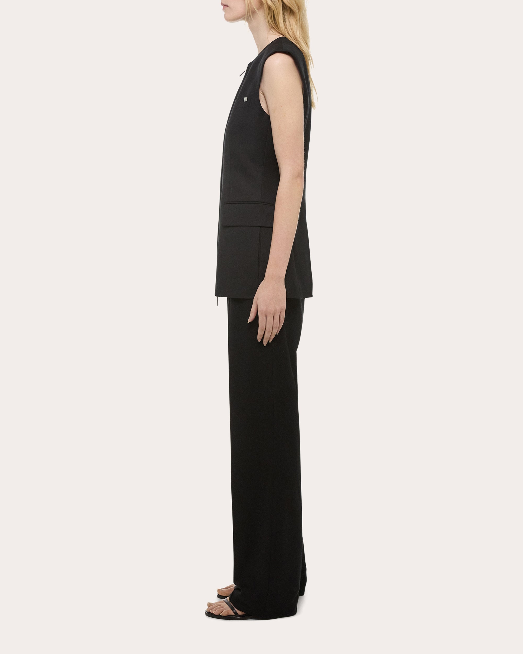 Zip Front Wool Vest - 3