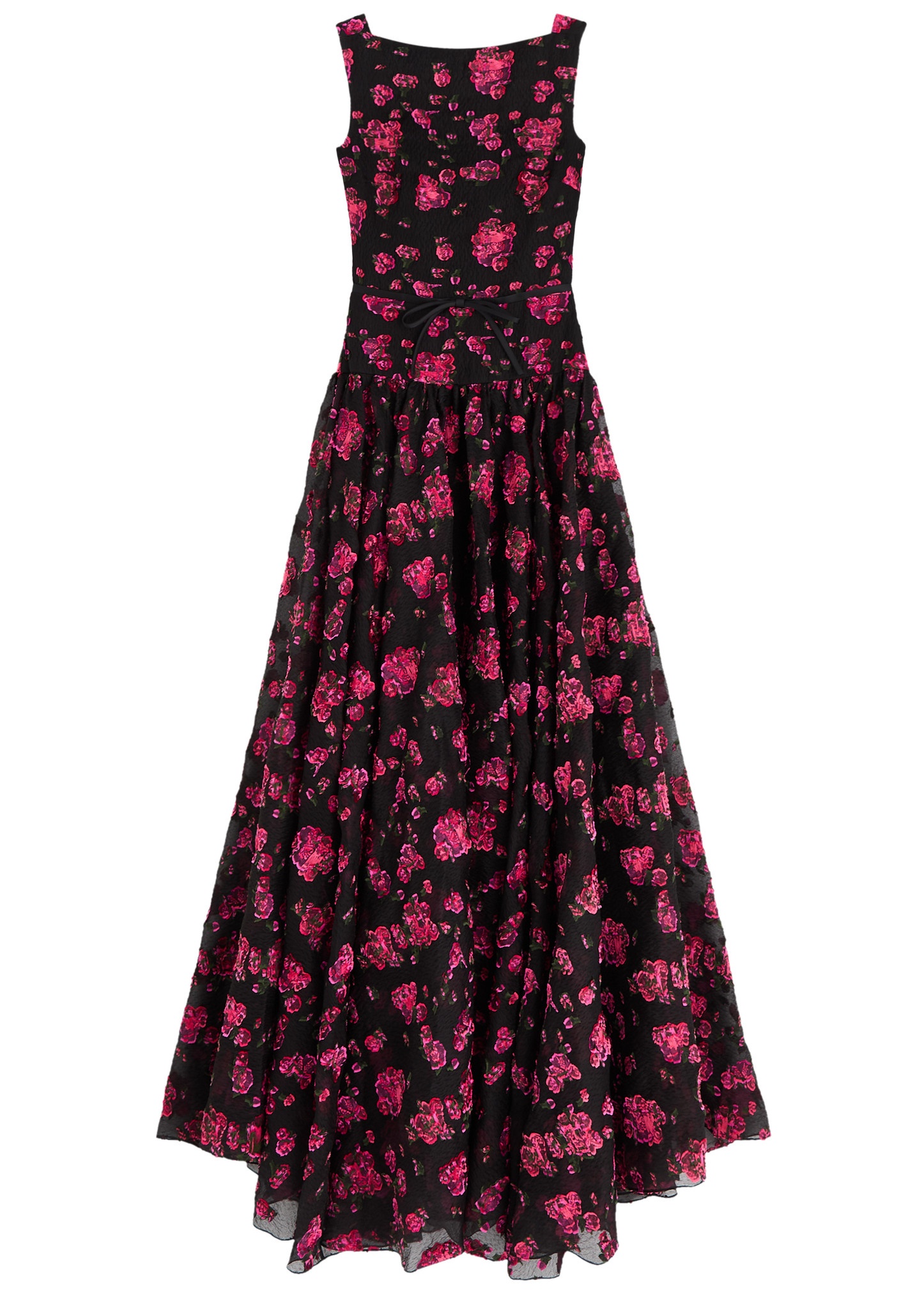 Floral-jacquard cloqué gown - 1