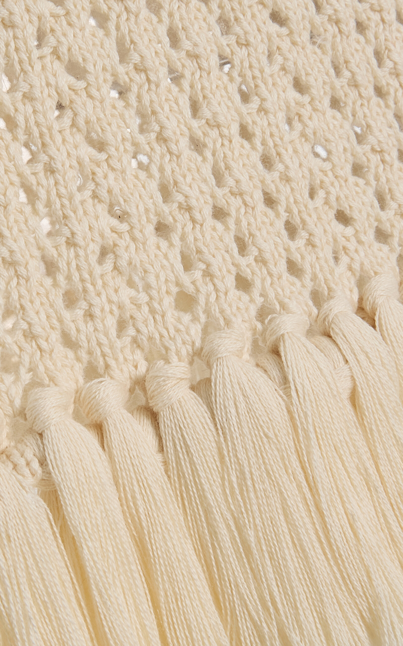 Exclusive Espina Fringed Crocheted Cotton Mini Skirt ivory - 5