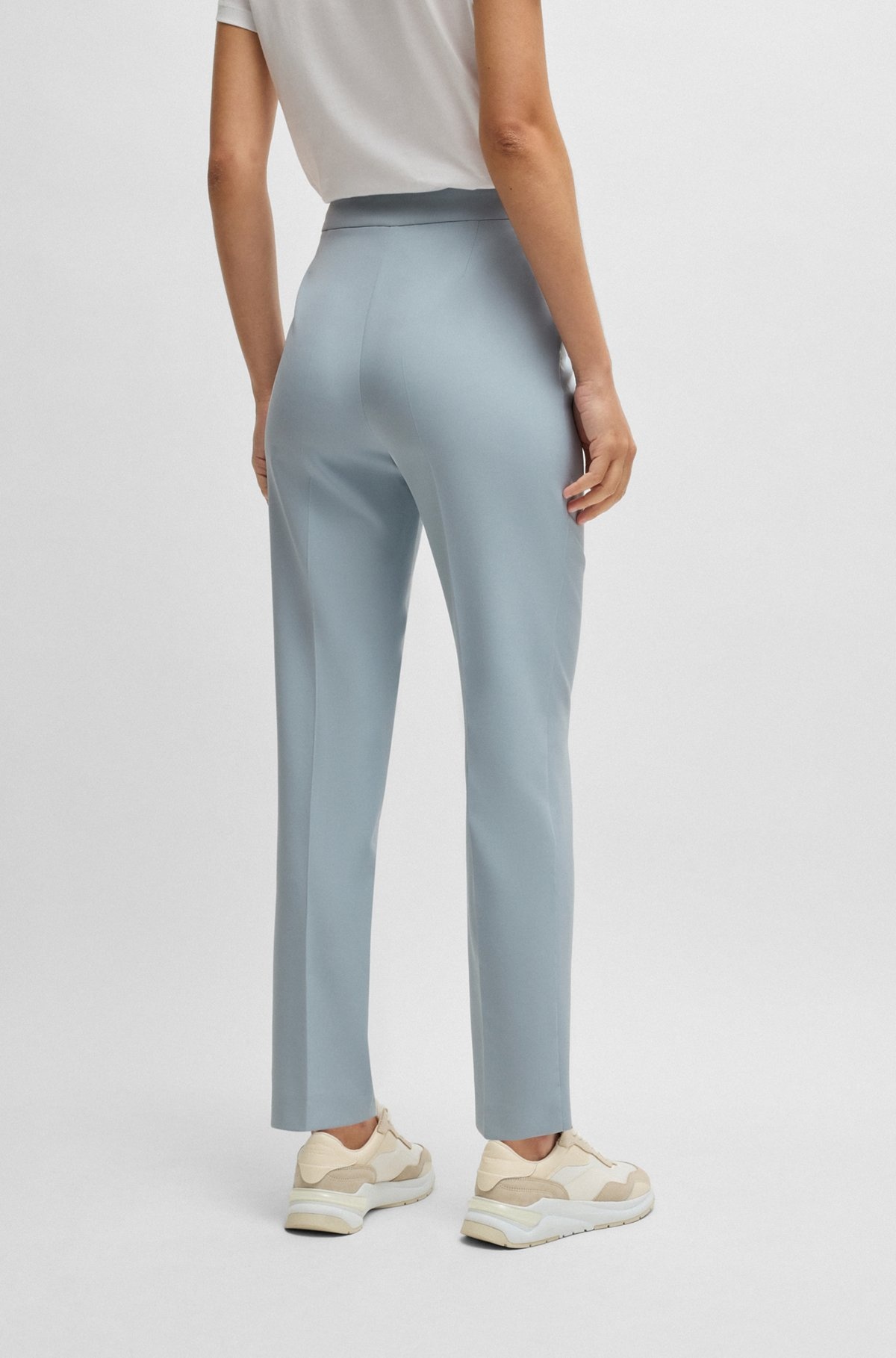 CREASE-FRONT CHINOS IN STRETCH SATIN - 4