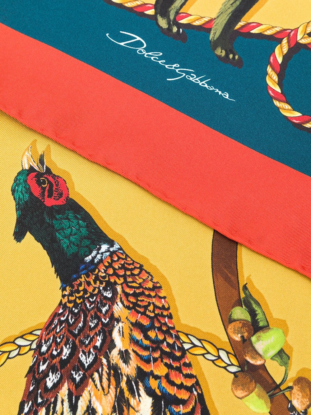 pheasant print silk scarf - 3