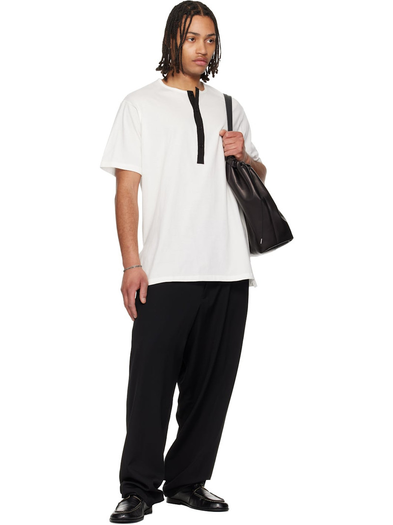 Yohji Yamamoto Off-White Short Sleeve Henley outlook