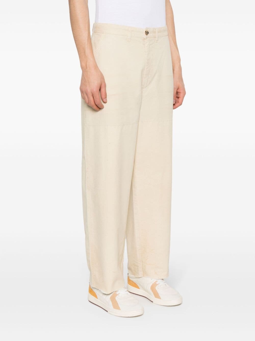 tapered-leg cotton trousers - 3