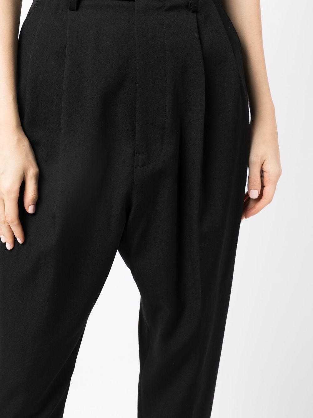 wool cropped tapered-trousers - 5