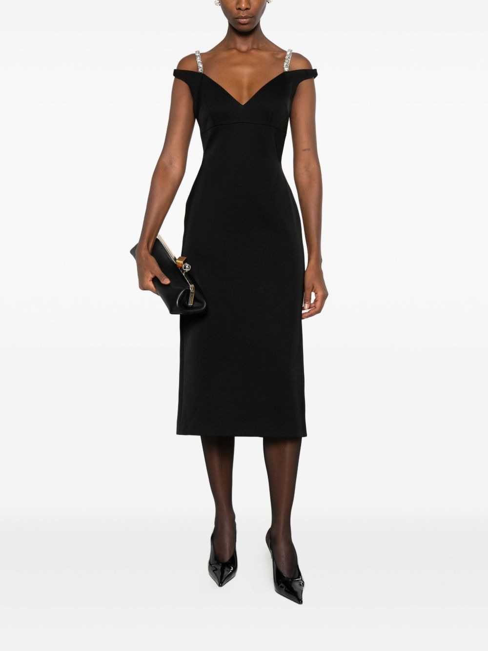 crystal-embellished midi dress - 2