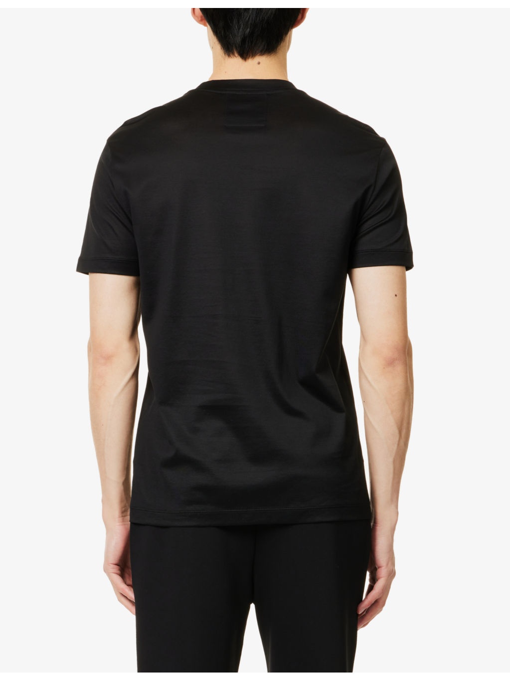 Brand-print short-sleeve woven-blend T-shirt - 4