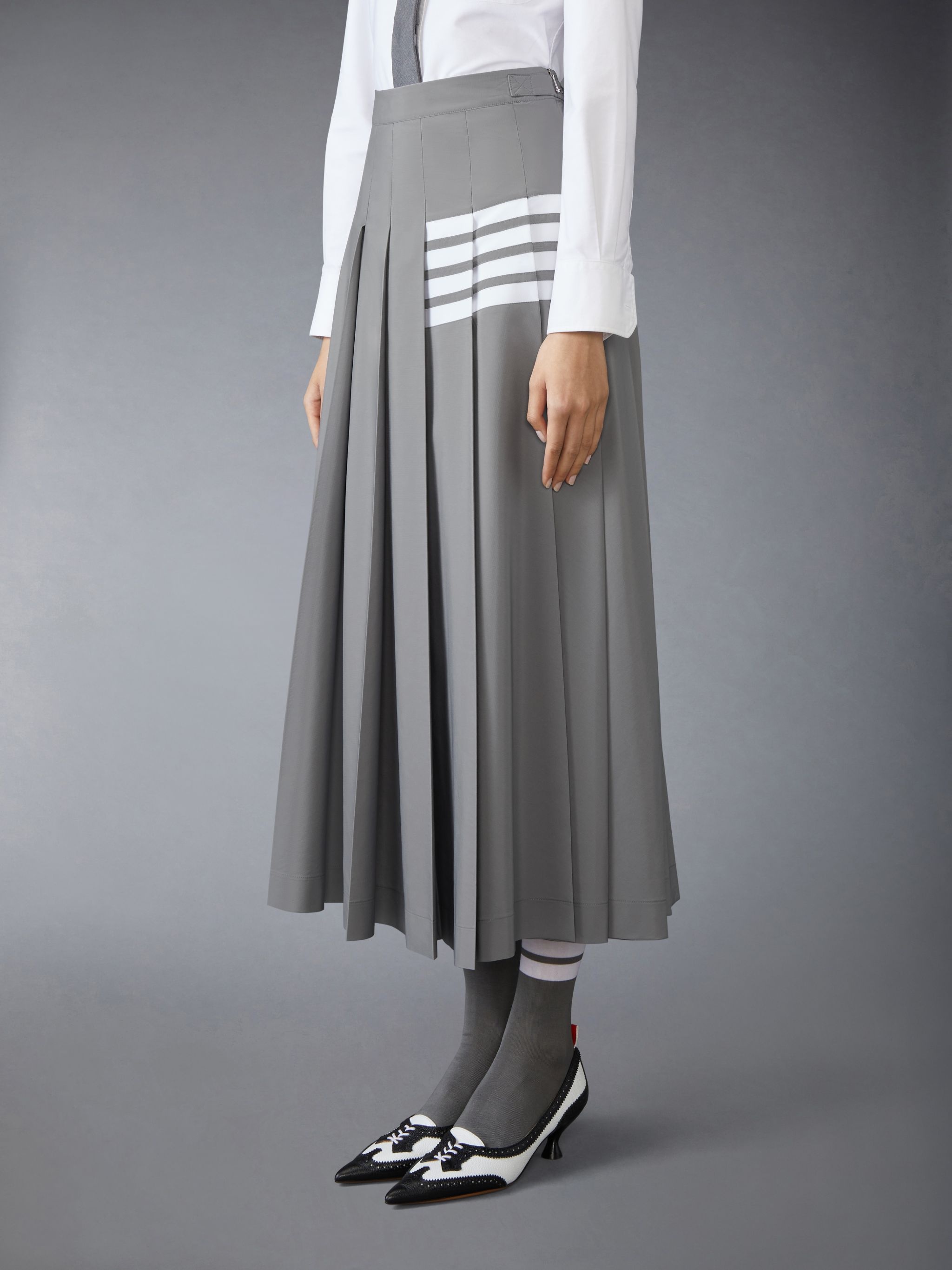 RIPSTOP 4-BAR PLEATED SKIRT - 2