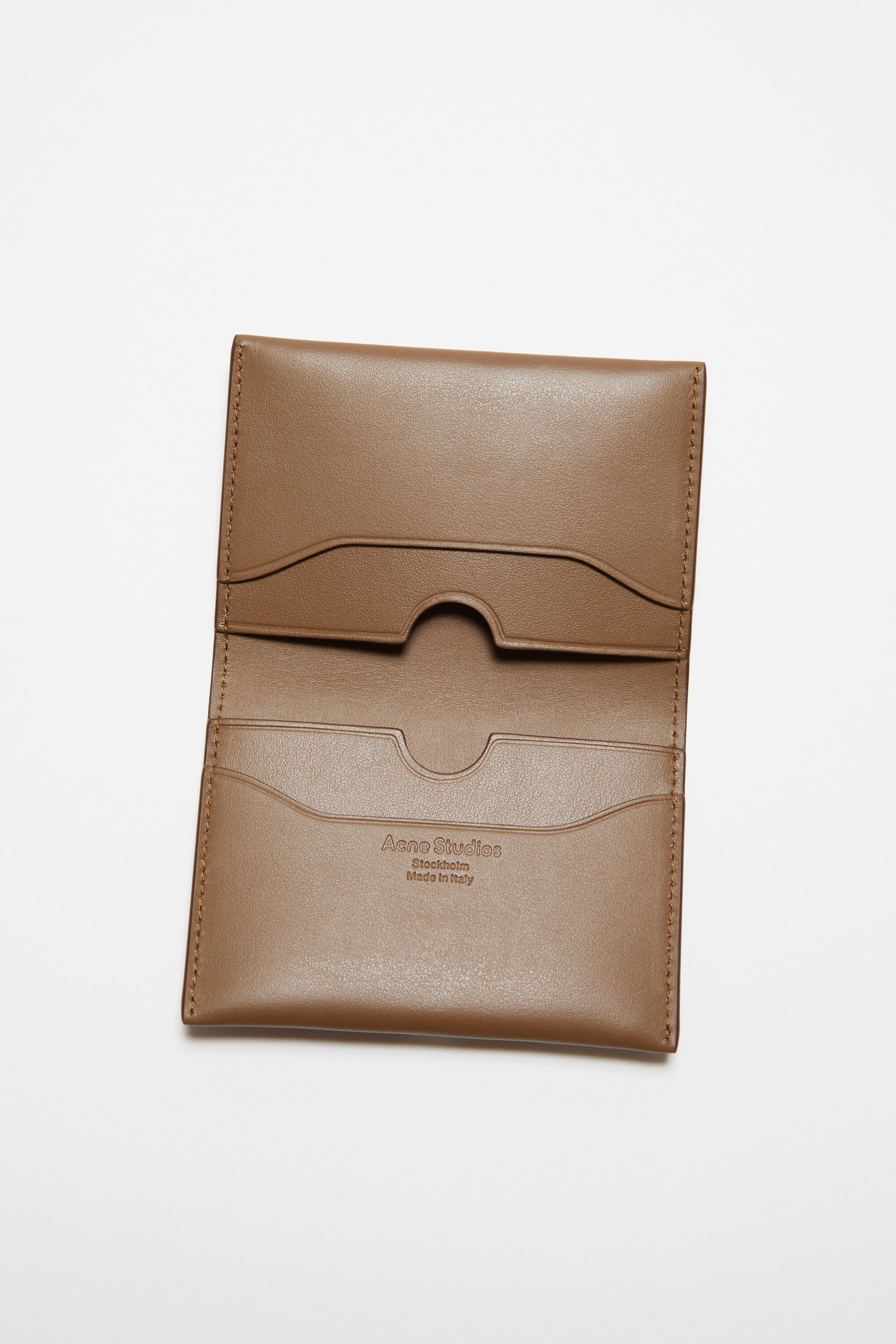 Folded card holder - Camel brown - 6