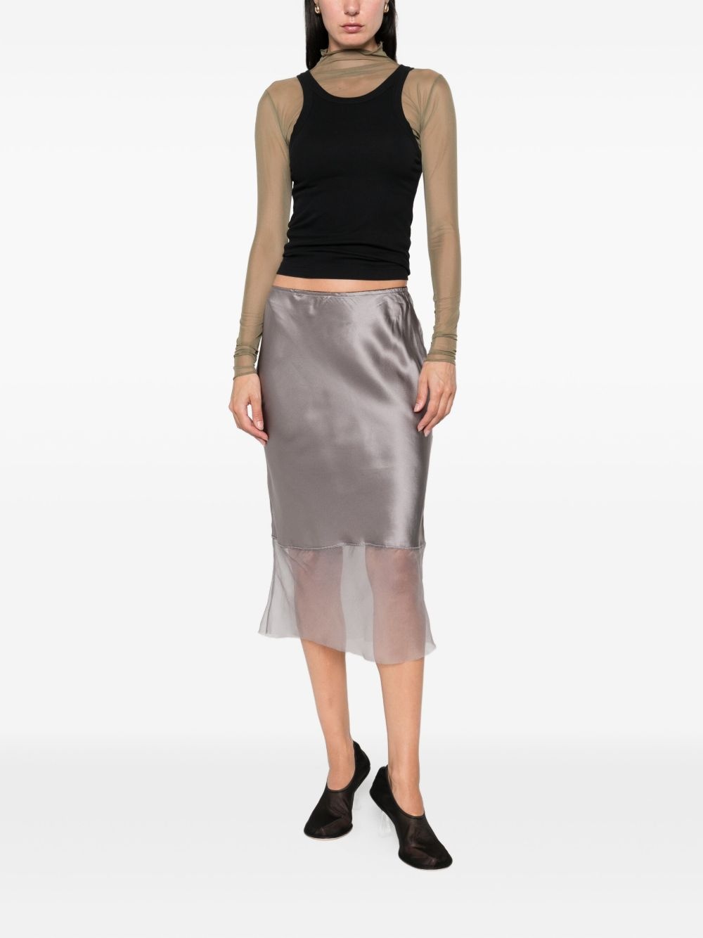 Catania silk-panelled slip skirt - 2