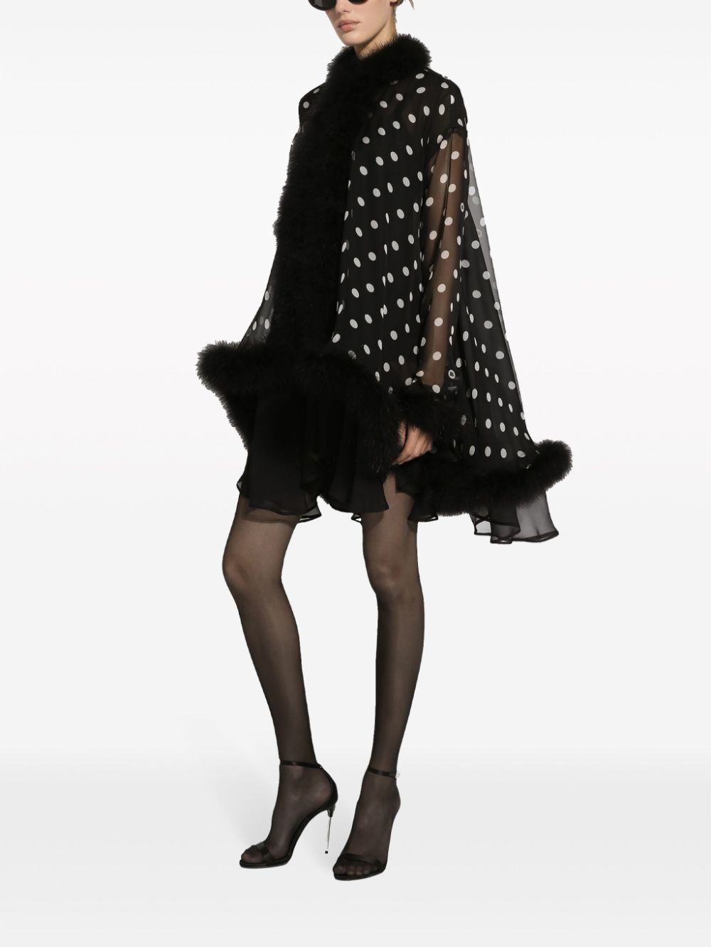 polka-dot silk cape - 2